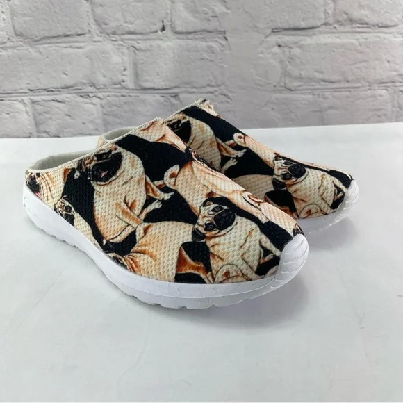 Pug Print Slip-On Clogs Shoes for Nurses Size 9 - Picture 5 of 11